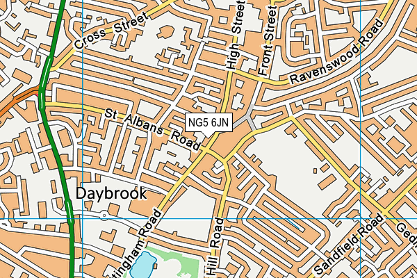 NG5 6JN map - OS VectorMap District (Ordnance Survey) NG5 6JN map - OS VectorMap District (Ordnance Survey)