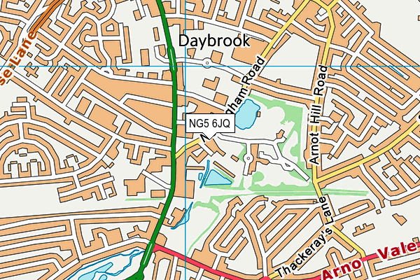 NG5 6JQ map - OS VectorMap District (Ordnance Survey) NG5 6JQ map - OS VectorMap District (Ordnance Survey)