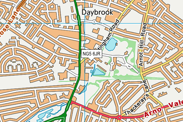 NG5 6JR map - OS VectorMap District (Ordnance Survey) NG5 6JR map - OS VectorMap District (Ordnance Survey)