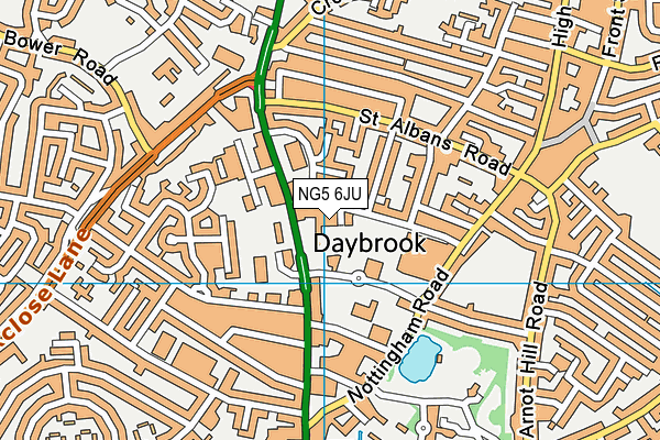 NG5 6JU map - OS VectorMap District (Ordnance Survey) NG5 6JU map - OS VectorMap District (Ordnance Survey)