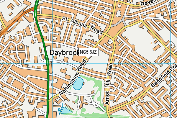NG5 6JZ map - OS VectorMap District (Ordnance Survey) NG5 6JZ map - OS VectorMap District (Ordnance Survey)