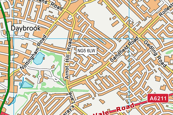 NG5 6LW map - OS VectorMap District (Ordnance Survey) NG5 6LW map - OS VectorMap District (Ordnance Survey)
