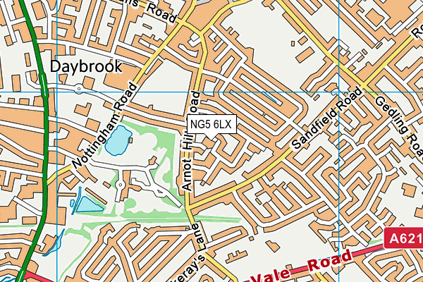 NG5 6LX map - OS VectorMap District (Ordnance Survey) NG5 6LX map - OS VectorMap District (Ordnance Survey)
