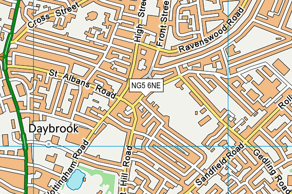 NG5 6NE map - OS VectorMap District (Ordnance Survey) NG5 6NE map - OS VectorMap District (Ordnance Survey)