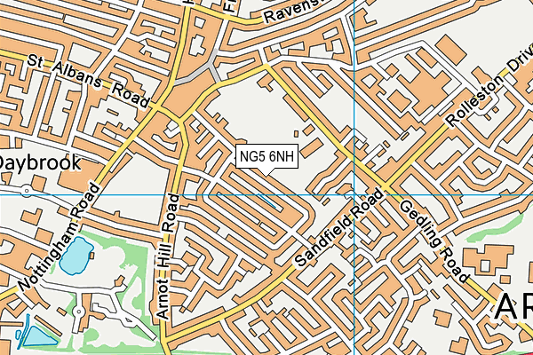 NG5 6NH map - OS VectorMap District (Ordnance Survey) NG5 6NH map - OS VectorMap District (Ordnance Survey)