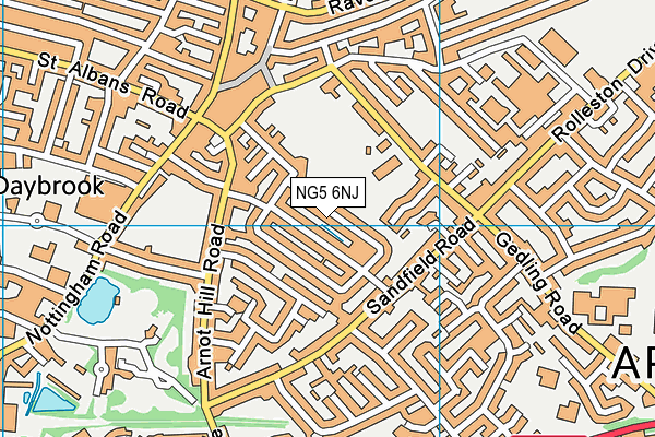 NG5 6NJ map - OS VectorMap District (Ordnance Survey) NG5 6NJ map - OS VectorMap District (Ordnance Survey)