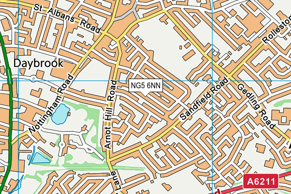NG5 6NN map - OS VectorMap District (Ordnance Survey) NG5 6NN map - OS VectorMap District (Ordnance Survey)