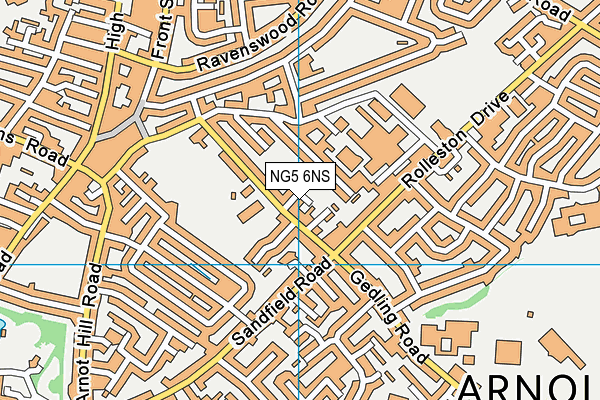 NG5 6NS map - OS VectorMap District (Ordnance Survey) NG5 6NS map - OS VectorMap District (Ordnance Survey)