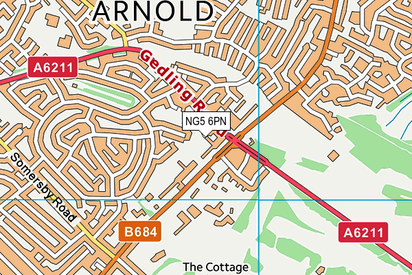 NG5 6PN map - OS VectorMap District (Ordnance Survey) NG5 6PN map - OS VectorMap District (Ordnance Survey)