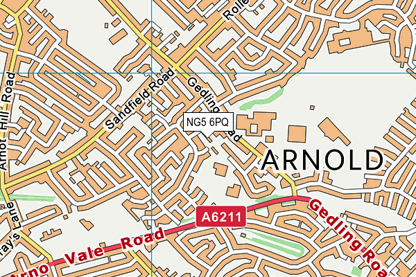 NG5 6PQ map - OS VectorMap District (Ordnance Survey) NG5 6PQ map - OS VectorMap District (Ordnance Survey)