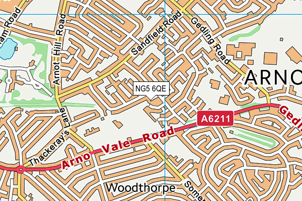 NG5 6QE map - OS VectorMap District (Ordnance Survey) NG5 6QE map - OS VectorMap District (Ordnance Survey)