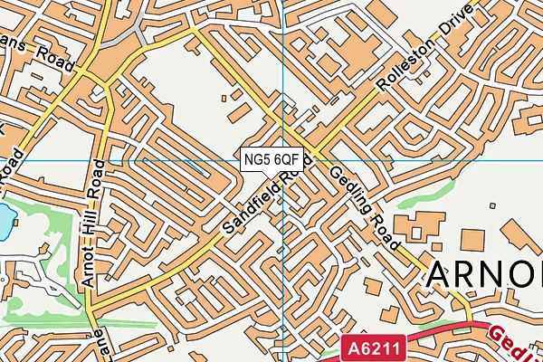NG5 6QF map - OS VectorMap District (Ordnance Survey) NG5 6QF map - OS VectorMap District (Ordnance Survey)