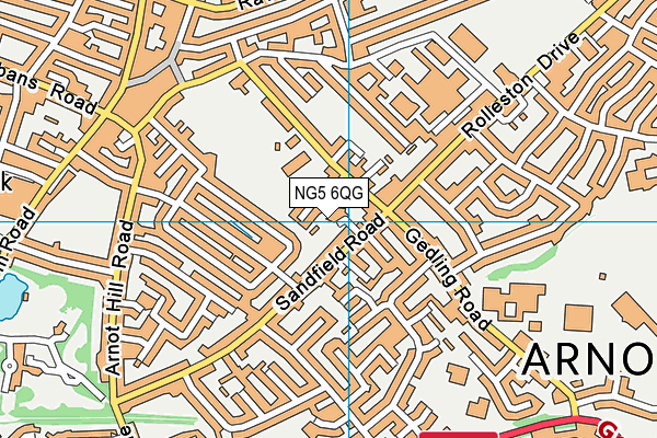 NG5 6QG map - OS VectorMap District (Ordnance Survey) NG5 6QG map - OS VectorMap District (Ordnance Survey)