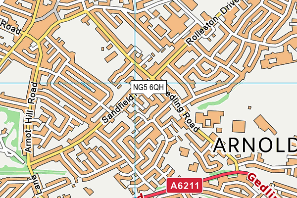 NG5 6QH map - OS VectorMap District (Ordnance Survey) NG5 6QH map - OS VectorMap District (Ordnance Survey)