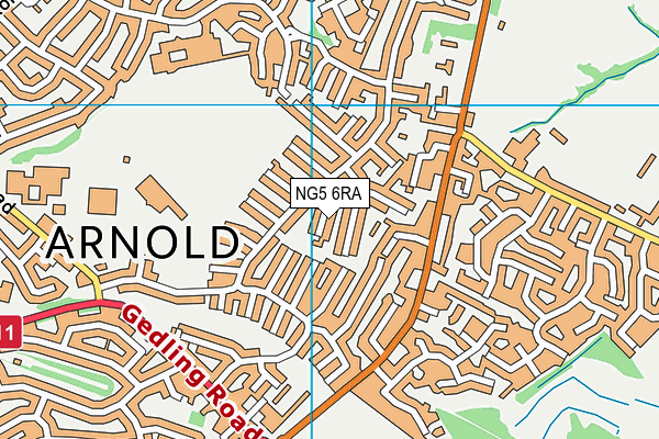 NG5 6RA map - OS VectorMap District (Ordnance Survey) NG5 6RA map - OS VectorMap District (Ordnance Survey)