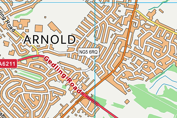 NG5 6RQ map - OS VectorMap District (Ordnance Survey) NG5 6RQ map - OS VectorMap District (Ordnance Survey)