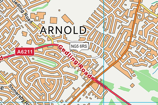 NG5 6RS map - OS VectorMap District (Ordnance Survey) NG5 6RS map - OS VectorMap District (Ordnance Survey)