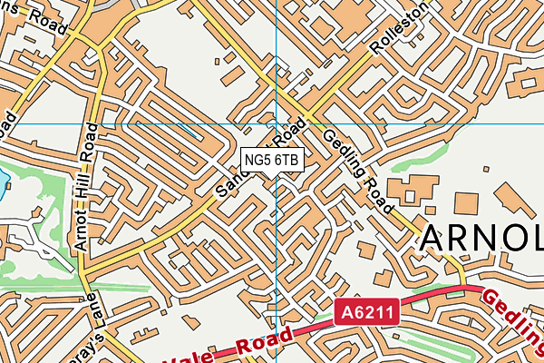 NG5 6TB map - OS VectorMap District (Ordnance Survey) NG5 6TB map - OS VectorMap District (Ordnance Survey)