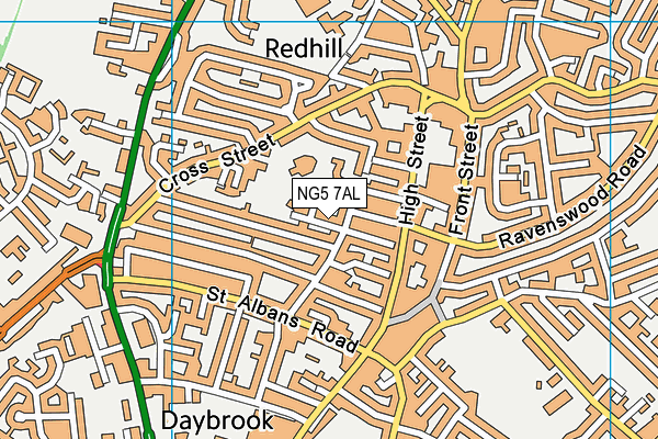 NG5 7AL map - OS VectorMap District (Ordnance Survey) NG5 7AL map - OS VectorMap District (Ordnance Survey)