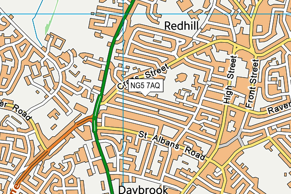 NG5 7AQ map - OS VectorMap District (Ordnance Survey) NG5 7AQ map - OS VectorMap District (Ordnance Survey)