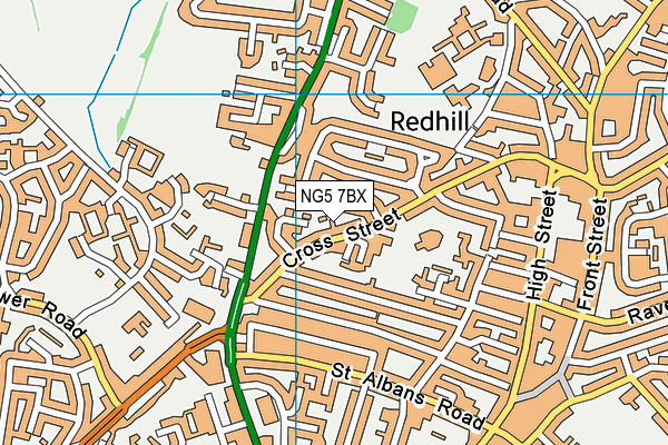 NG5 7BX map - OS VectorMap District (Ordnance Survey) NG5 7BX map - OS VectorMap District (Ordnance Survey)