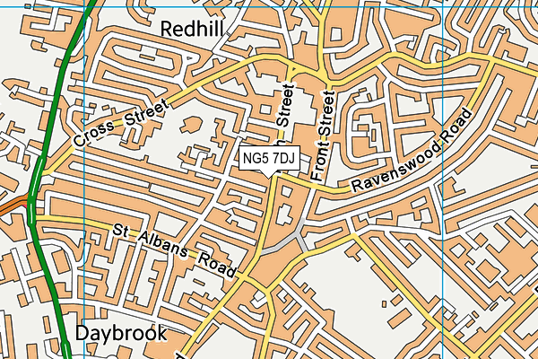 NG5 7DJ map - OS VectorMap District (Ordnance Survey) NG5 7DJ map - OS VectorMap District (Ordnance Survey)