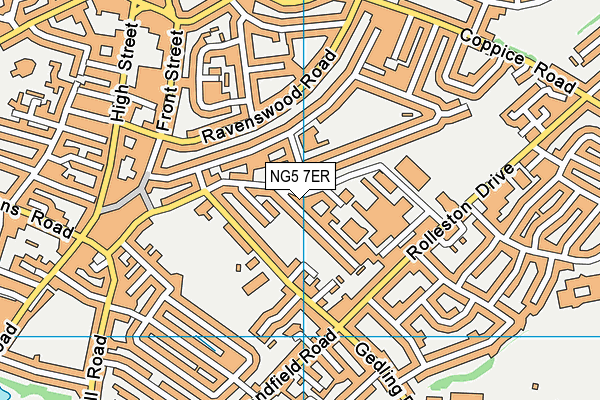 NG5 7ER map - OS VectorMap District (Ordnance Survey) NG5 7ER map - OS VectorMap District (Ordnance Survey)
