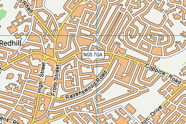 NG5 7GA map - OS VectorMap District (Ordnance Survey) NG5 7GA map - OS VectorMap District (Ordnance Survey)