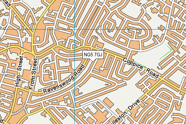 NG5 7GJ map - OS VectorMap District (Ordnance Survey) NG5 7GJ map - OS VectorMap District (Ordnance Survey)
