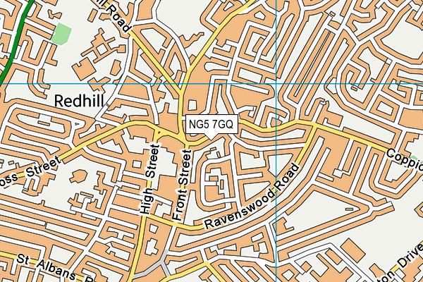 NG5 7GQ map - OS VectorMap District (Ordnance Survey) NG5 7GQ map - OS VectorMap District (Ordnance Survey)