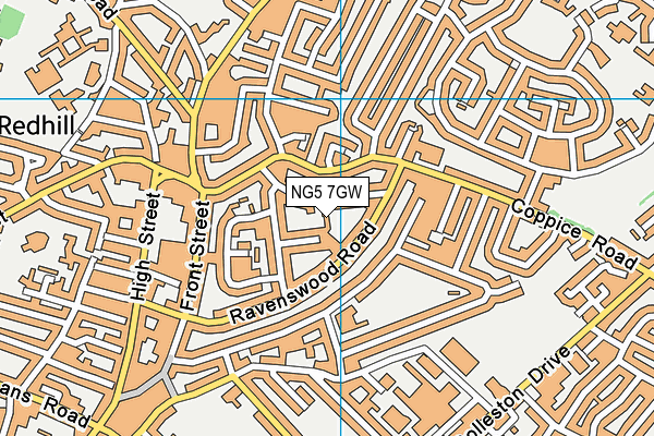 NG5 7GW map - OS VectorMap District (Ordnance Survey) NG5 7GW map - OS VectorMap District (Ordnance Survey)