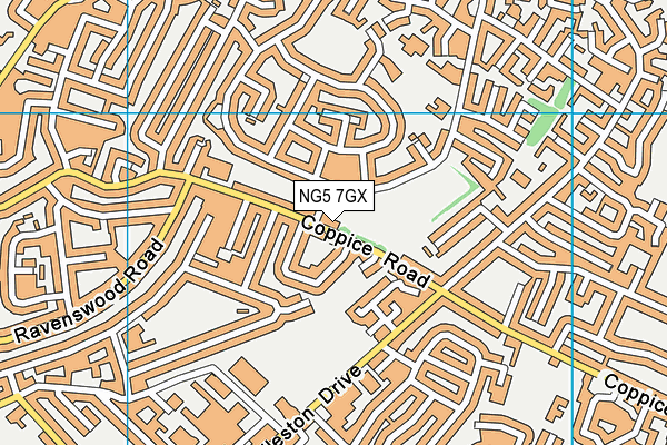 NG5 7GX map - OS VectorMap District (Ordnance Survey) NG5 7GX map - OS VectorMap District (Ordnance Survey)