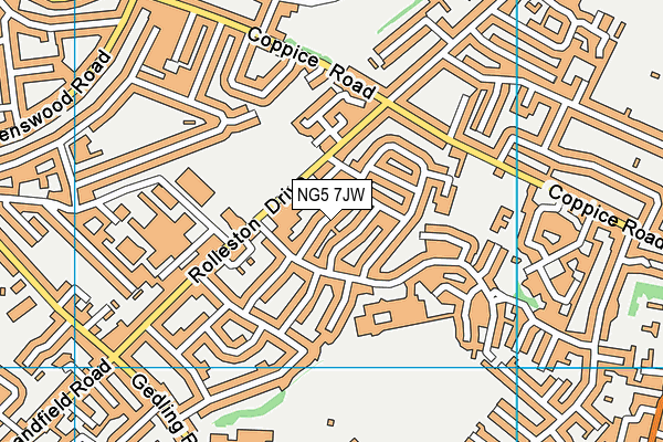 NG5 7JW map - OS VectorMap District (Ordnance Survey) NG5 7JW map - OS VectorMap District (Ordnance Survey)