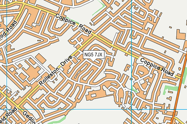 NG5 7JX map - OS VectorMap District (Ordnance Survey) NG5 7JX map - OS VectorMap District (Ordnance Survey)