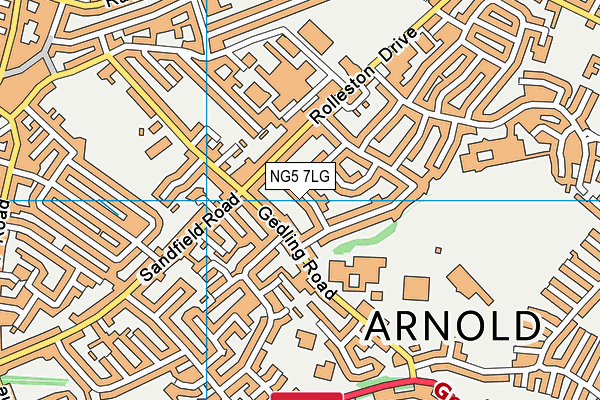 NG5 7LG map - OS VectorMap District (Ordnance Survey) NG5 7LG map - OS VectorMap District (Ordnance Survey)