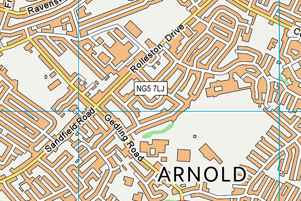 NG5 7LJ map - OS VectorMap District (Ordnance Survey) NG5 7LJ map - OS VectorMap District (Ordnance Survey)