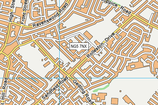 NG5 7NX map - OS VectorMap District (Ordnance Survey) NG5 7NX map - OS VectorMap District (Ordnance Survey)