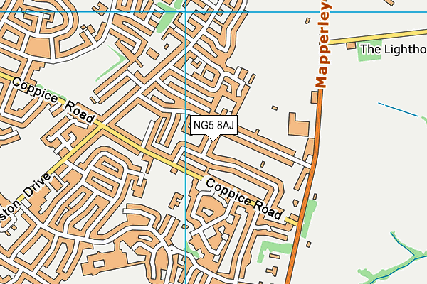 NG5 8AJ map - OS VectorMap District (Ordnance Survey) NG5 8AJ map - OS VectorMap District (Ordnance Survey)