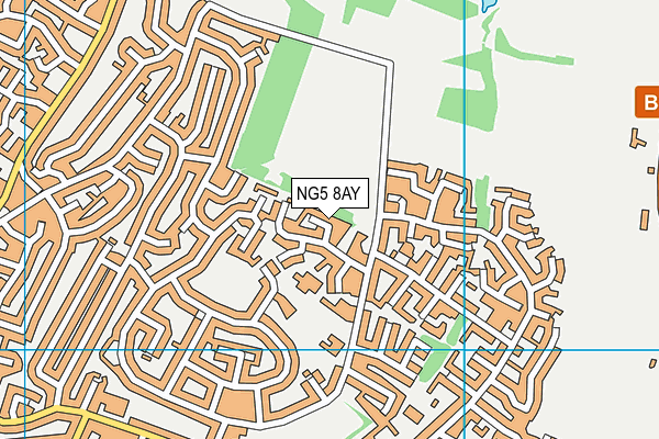 NG5 8AY map - OS VectorMap District (Ordnance Survey) NG5 8AY map - OS VectorMap District (Ordnance Survey)