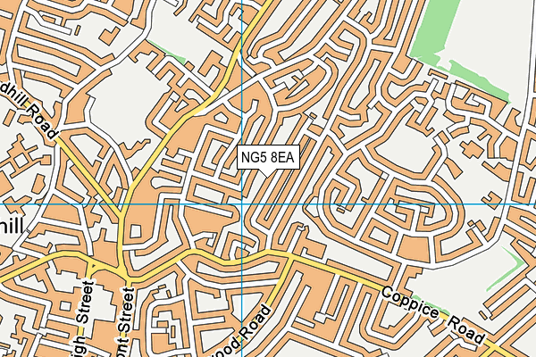 NG5 8EA map - OS VectorMap District (Ordnance Survey) NG5 8EA map - OS VectorMap District (Ordnance Survey)