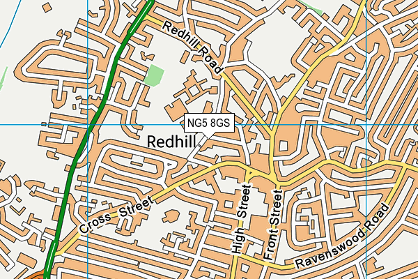 NG5 8GS map - OS VectorMap District (Ordnance Survey) NG5 8GS map - OS VectorMap District (Ordnance Survey)