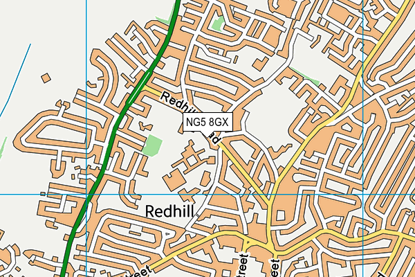 NG5 8GX map - OS VectorMap District (Ordnance Survey) NG5 8GX map - OS VectorMap District (Ordnance Survey)