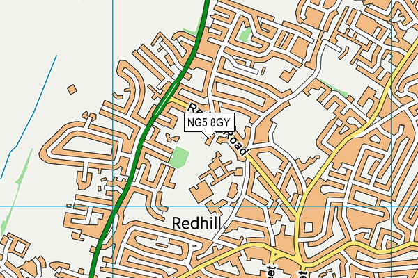 NG5 8GY map - OS VectorMap District (Ordnance Survey) NG5 8GY map - OS VectorMap District (Ordnance Survey)