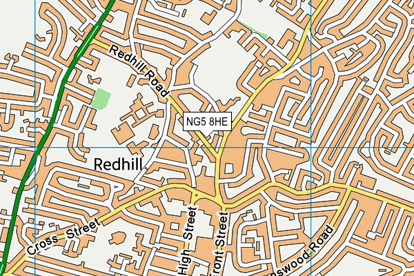 NG5 8HE map - OS VectorMap District (Ordnance Survey) NG5 8HE map - OS VectorMap District (Ordnance Survey)