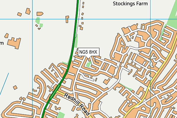 NG5 8HX map - OS VectorMap District (Ordnance Survey) NG5 8HX map - OS VectorMap District (Ordnance Survey)