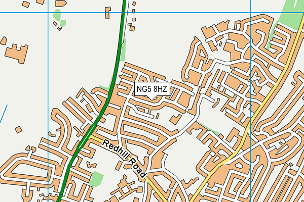 NG5 8HZ map - OS VectorMap District (Ordnance Survey) NG5 8HZ map - OS VectorMap District (Ordnance Survey)