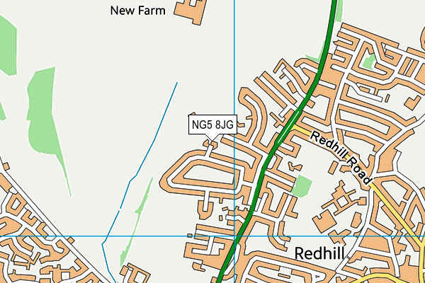 NG5 8JG map - OS VectorMap District (Ordnance Survey) NG5 8JG map - OS VectorMap District (Ordnance Survey)