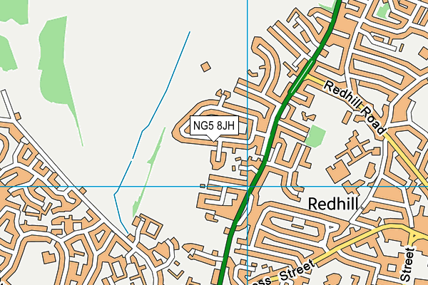 NG5 8JH map - OS VectorMap District (Ordnance Survey) NG5 8JH map - OS VectorMap District (Ordnance Survey)