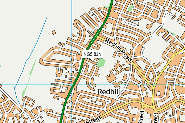 NG5 8JN map - OS VectorMap District (Ordnance Survey) NG5 8JN map - OS VectorMap District (Ordnance Survey)