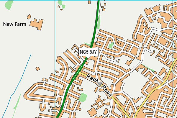 NG5 8JY map - OS VectorMap District (Ordnance Survey) NG5 8JY map - OS VectorMap District (Ordnance Survey)